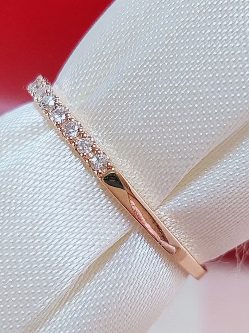 新入荷 未使用 k18PG ダイヤモンド 0.10ct エタニティ リング