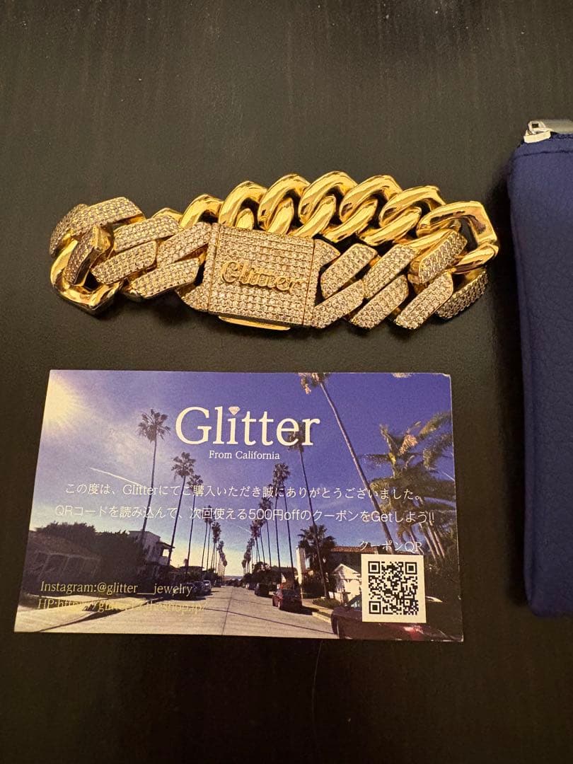 Glitter ゴールドチェーンブレスレット