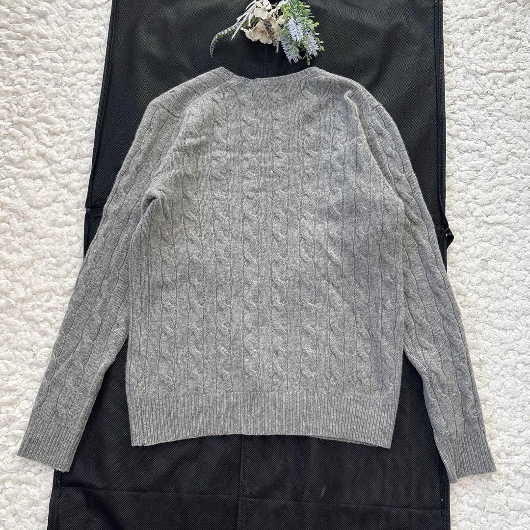 カシミヤ混♡】ポロラルフローレン 長袖 ケーブルニット 丸襟 ロゴ刺繍