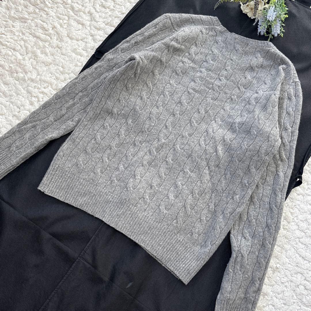 カシミヤ混♡】ポロラルフローレン 長袖 ケーブルニット 丸襟 ロゴ刺繍
