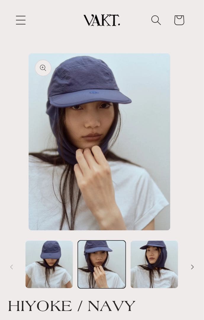 【試着のみ】VAKT. HIYOKE ネイビーキャップ