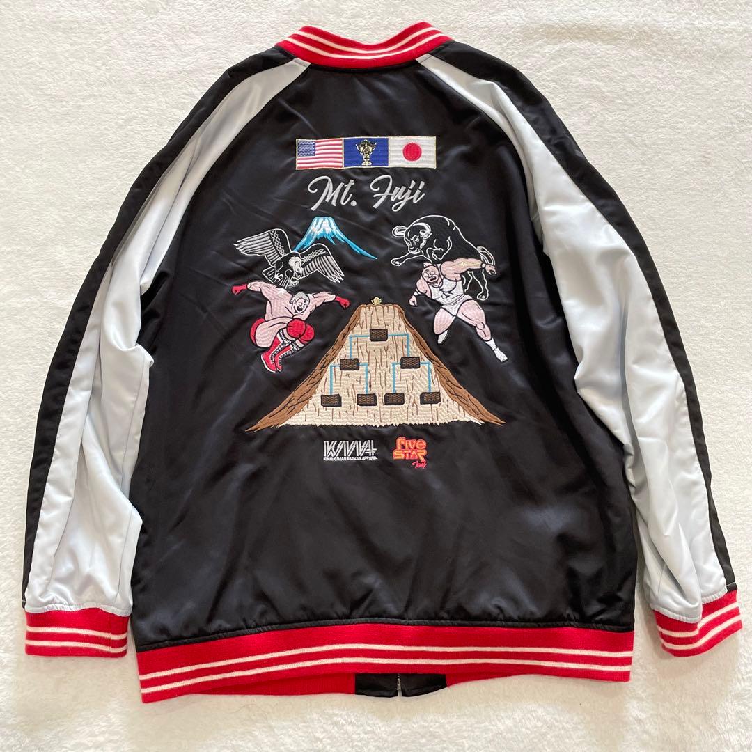 KMA キン肉マン　テリーマン　両面刺繍　スカジャン　バイカラー　XLサイズ