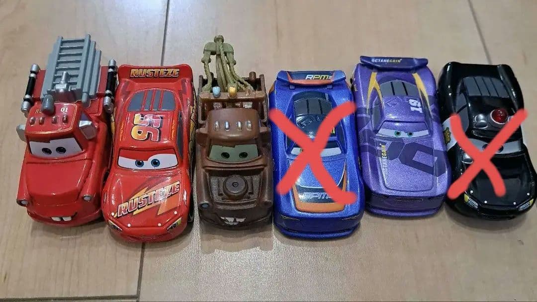【廃盤あり】カーズ トミカ 6台セット（バリー・ディペダル、ポリス、ダニー他）