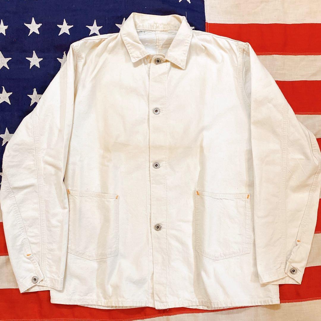 超希少!VTG40'sWWII大戦モデルホワイトコットンカバーオール 2ポケ