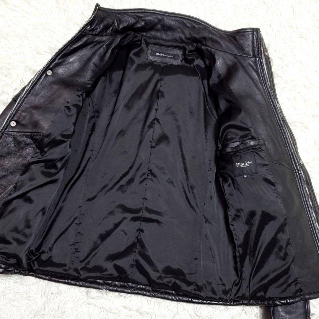 極美品 M ブラックバイバンキッシュ キルティングレザージャケット 黒