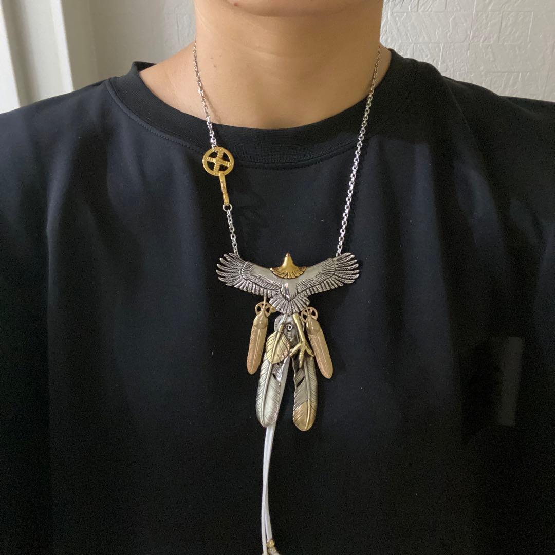 最高峰 セット イーグル フェザーネックレス 金爪 上金フェザー 4連