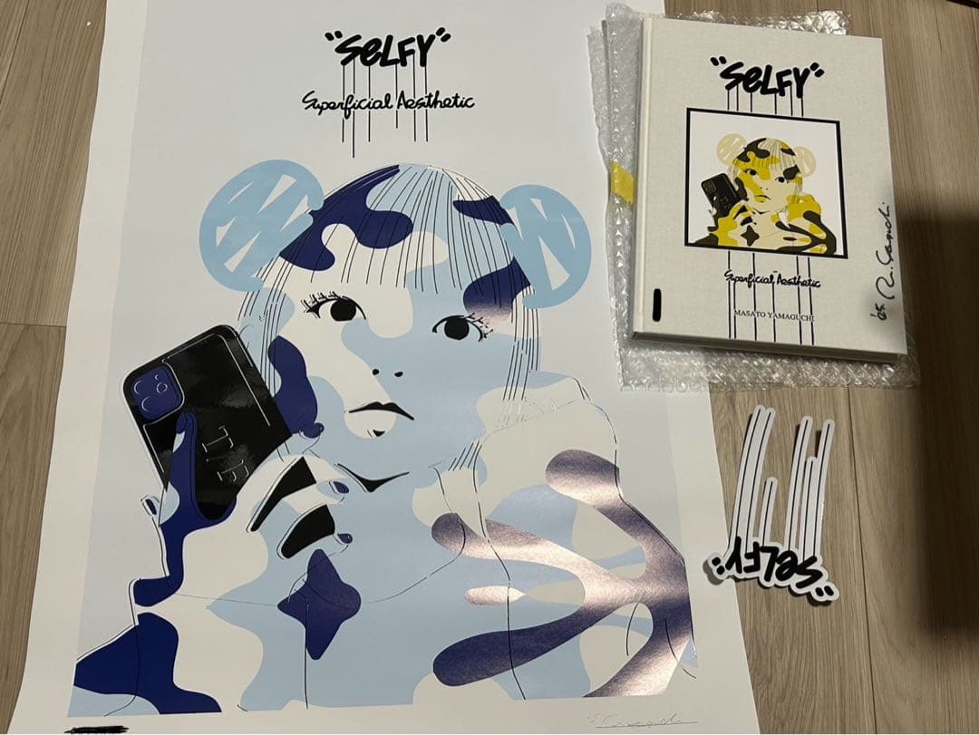 山口真人 サイン シリアルナンバー入りアートポスター　画集　ステッカー　セット