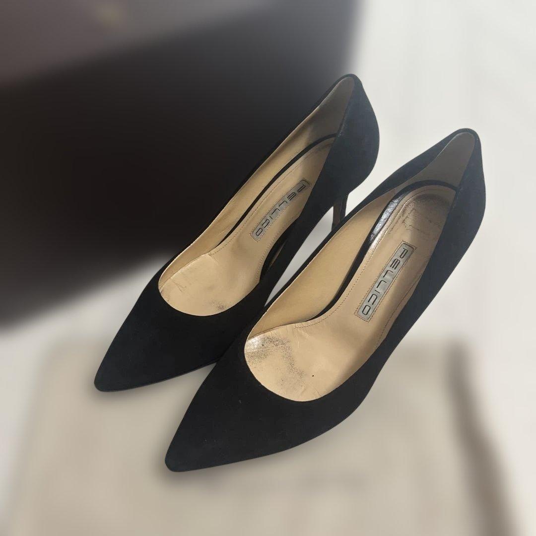 ペリーコ　スエード　ブラック　ヒール　37 1/2