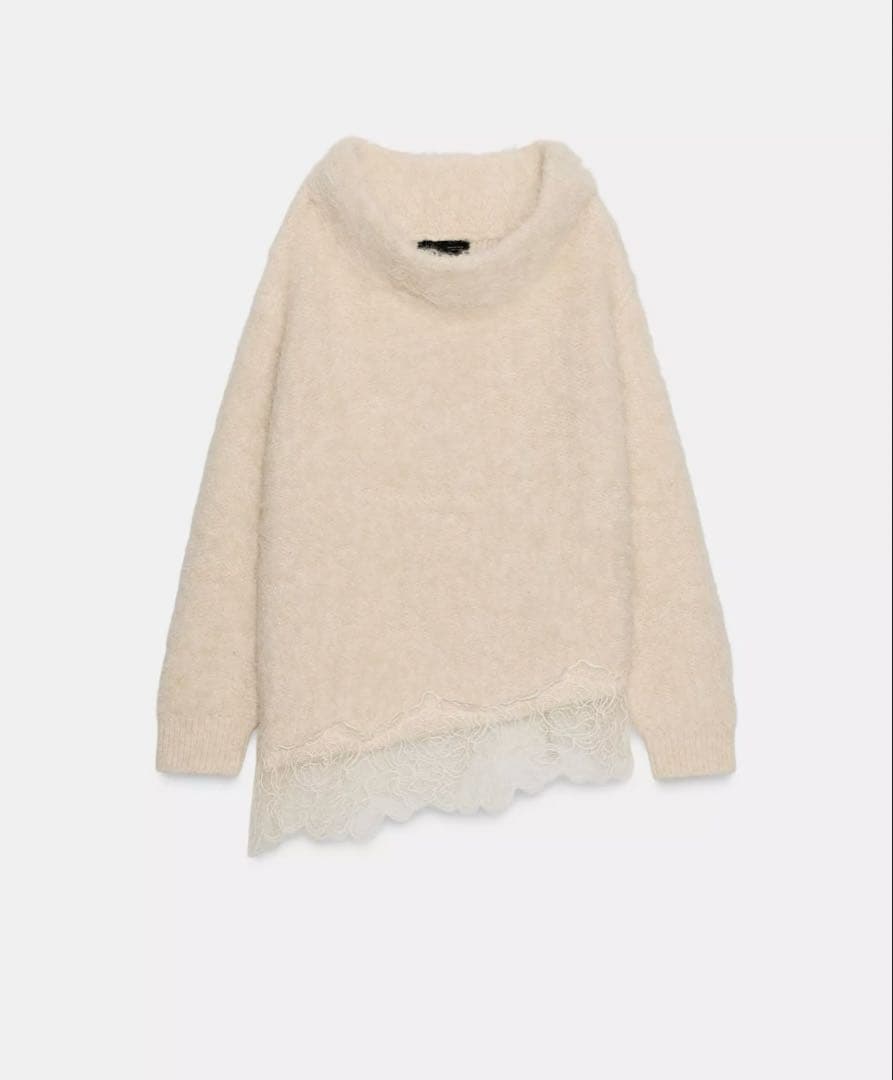 ZARA レースコンビニットセーター 新品未使用タグ付き - メルカリ