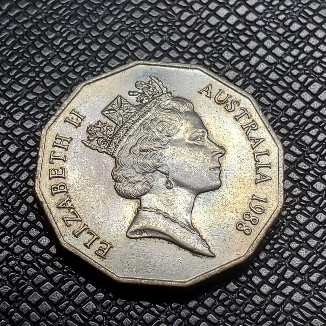 3025. 極美品 1988年 オーストラリア 50セント 硬貨 - メルカリ