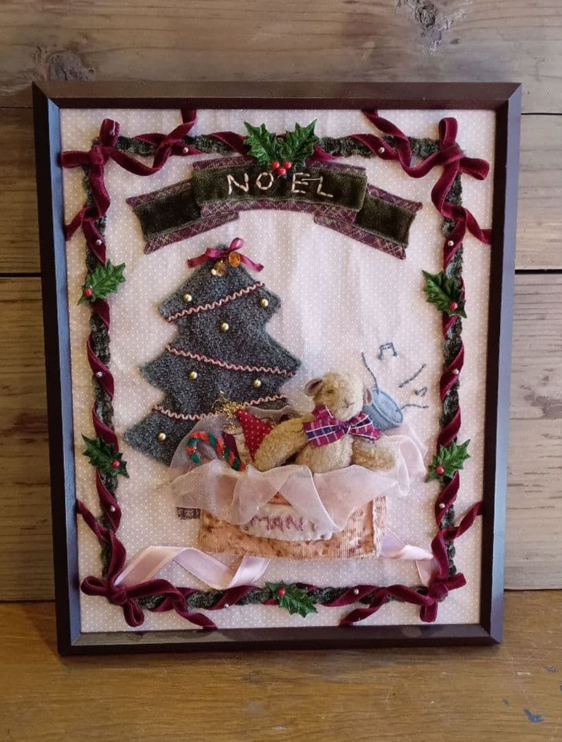 希少　マニー　Many　クリスマス　コラージュ　パッチワーク　フレーム