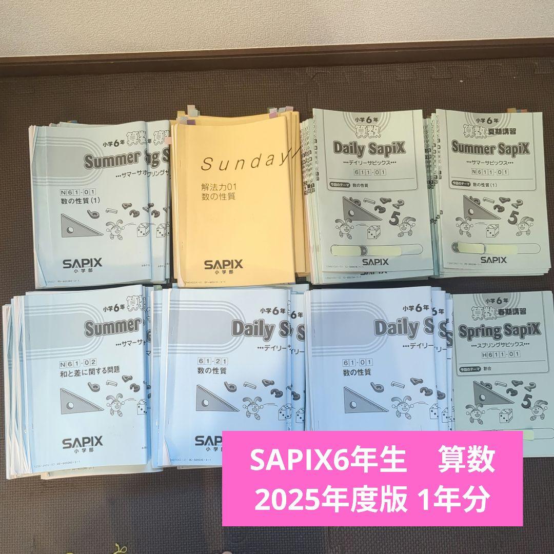 【2025年度 最新版】SAPIX6年生 算数テキスト1年分