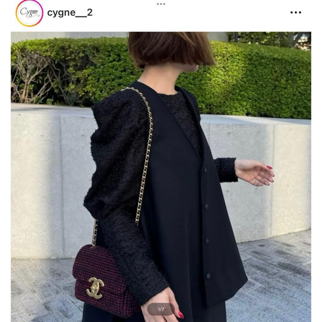 シーニュCygne とんがらないラメトップス ブラック cygne | 《2025 A/W collection Popup 先行販売 item 》 ファンシー