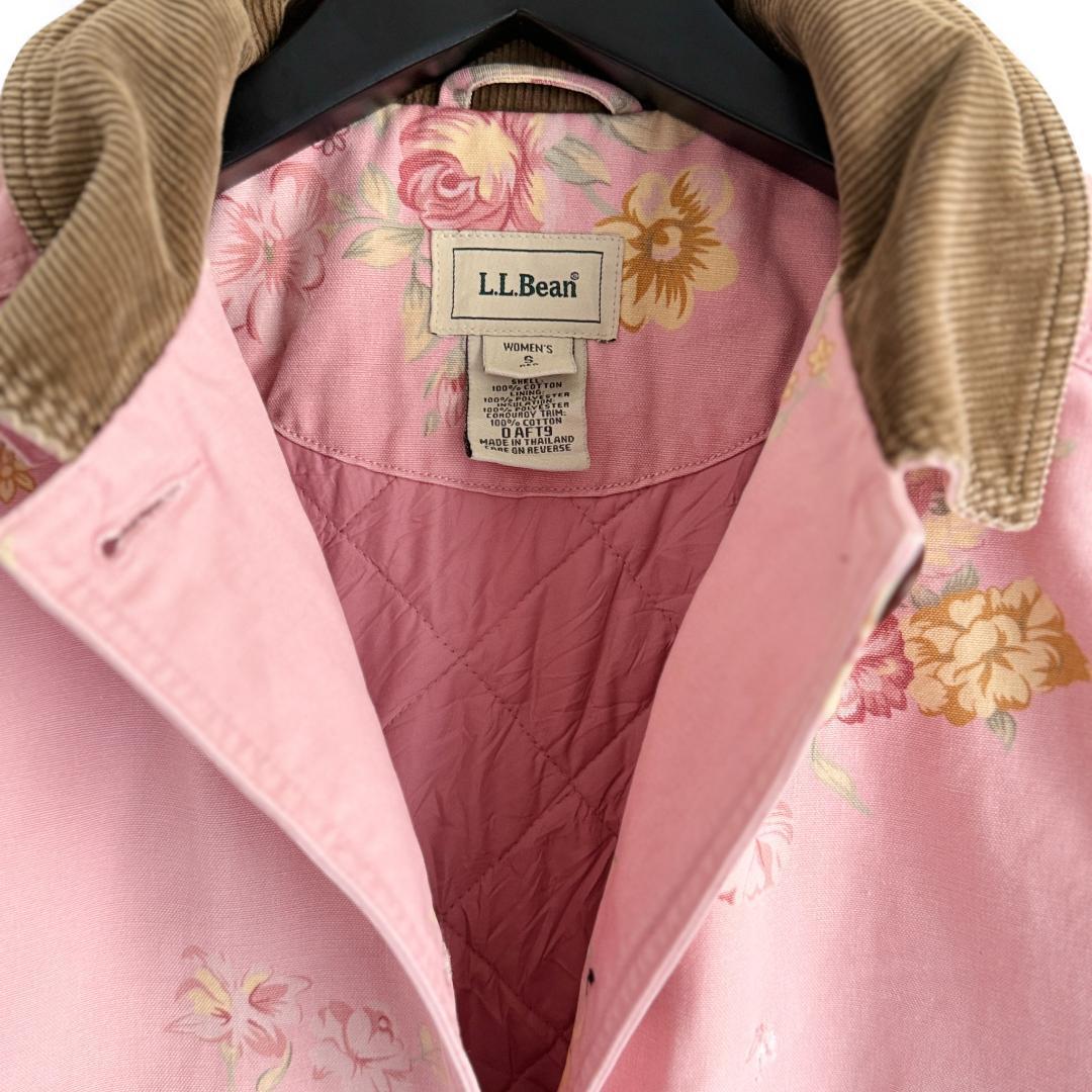 80s ヴィンテージ L.L.Bean 花柄 ワークジャケット ピンク S Y7