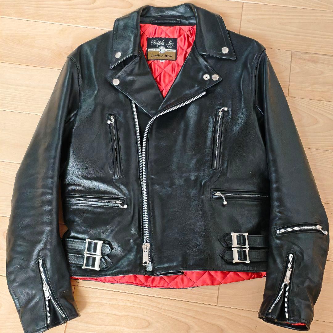 666 The Clashモデル ダブルライダース 黒金タグ イングランド製