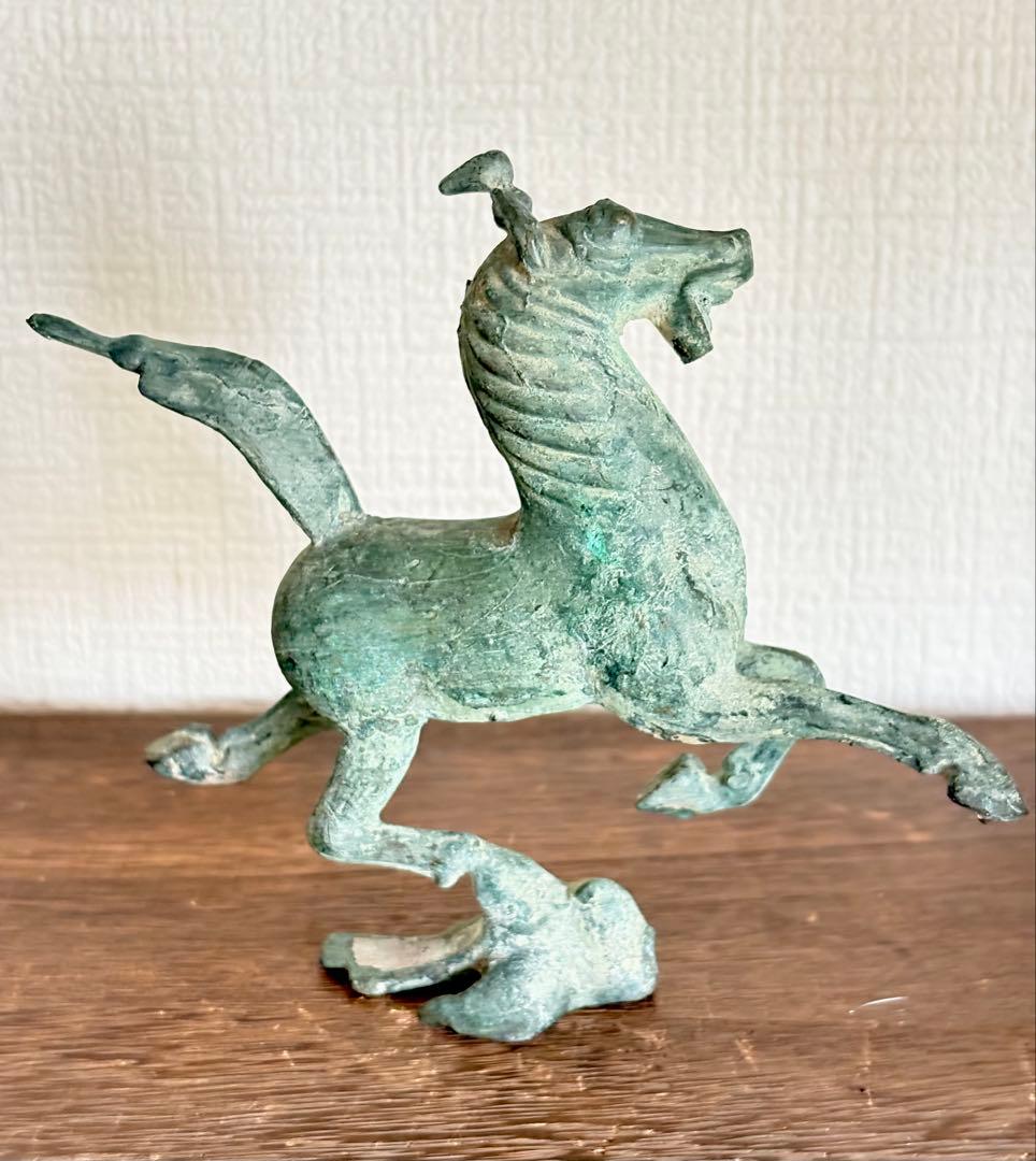 干支 銅奔馬 馬踏飛燕 青銅 馬 彫刻 置物 レプリカ 中国 オブジェ 午