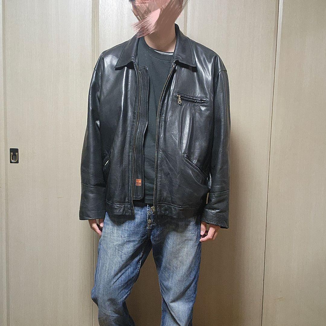 オーバーサイズ　レザージャケット　　XL相当