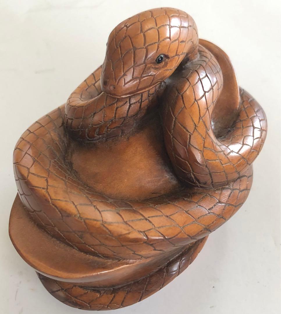 ヘビ、蛇十二支アンティーク手作りオブジェインテリア現品無料発送