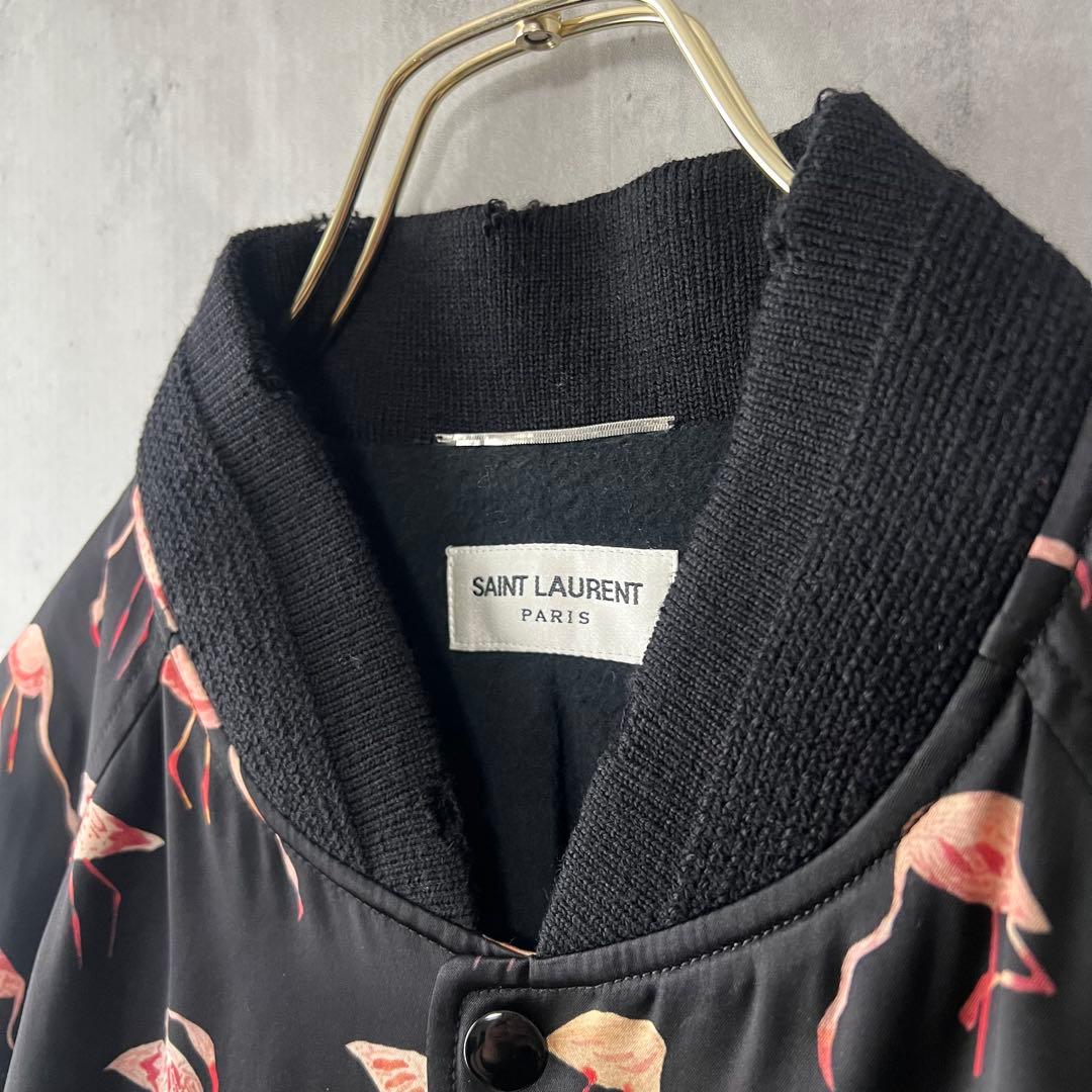 極美品】サンローラン ダメージ加工 ジャケット ブルゾン フラミンゴ