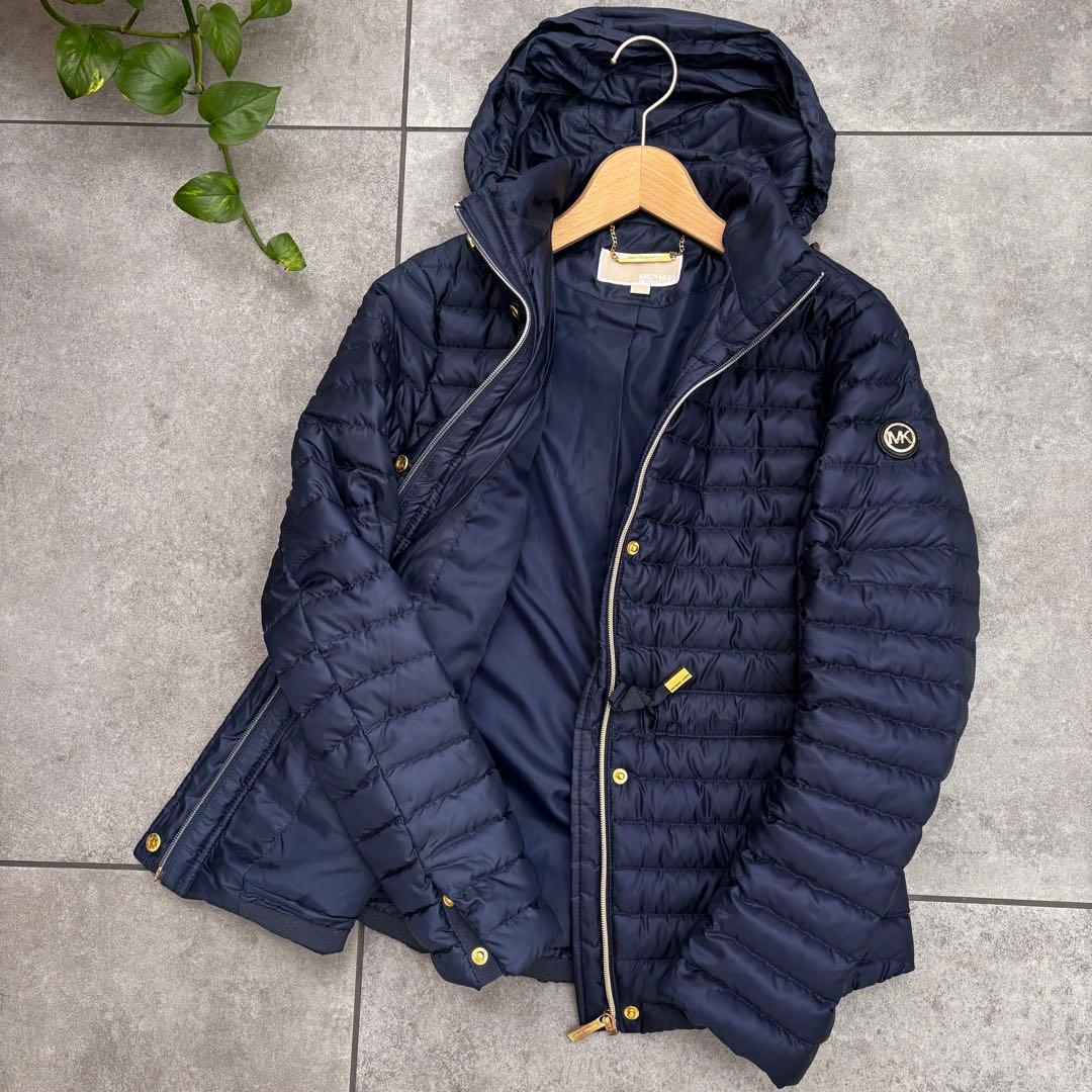 極美品　MICHAEL KORS ネイビー　ダウンジャケット S 2WAY MICHAEL KORS（マイケルコース） ダウンコート ダウンジャケット