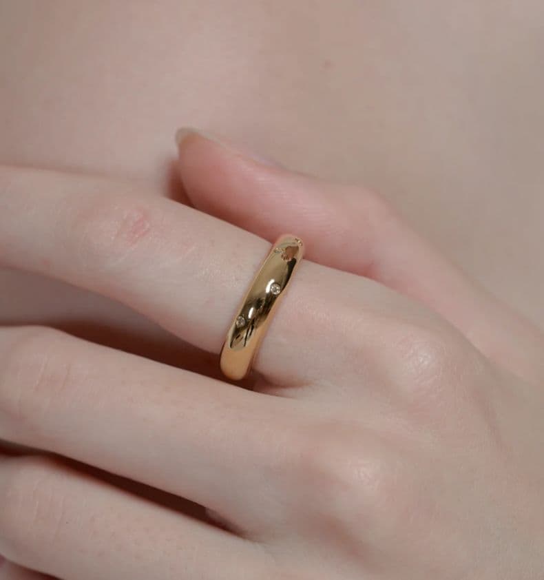 アクセサリー PLOW Drop Ring Diamond -Gold-