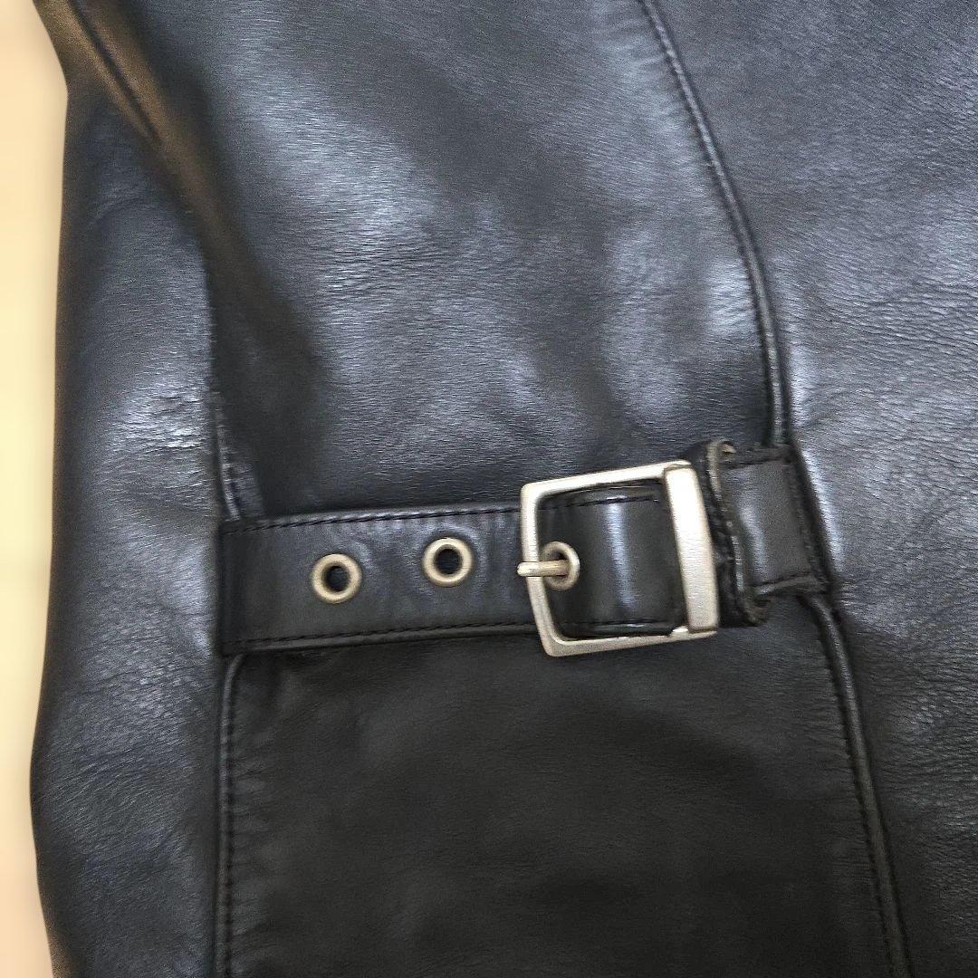 最終値下げ）ブラック レザー シングル ライダースジャケット