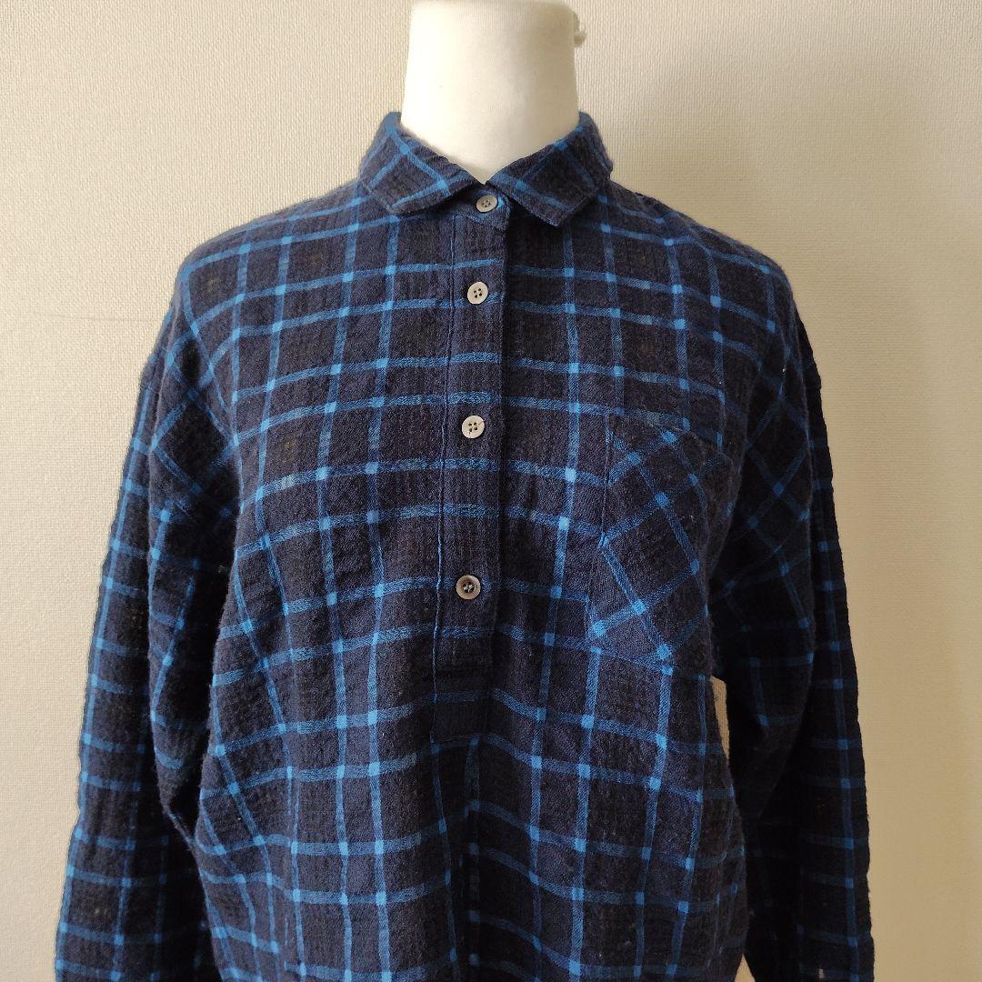 DAMAcollection ネイビーと青のチェック柄オーバーシャツ#262 - メルカリ