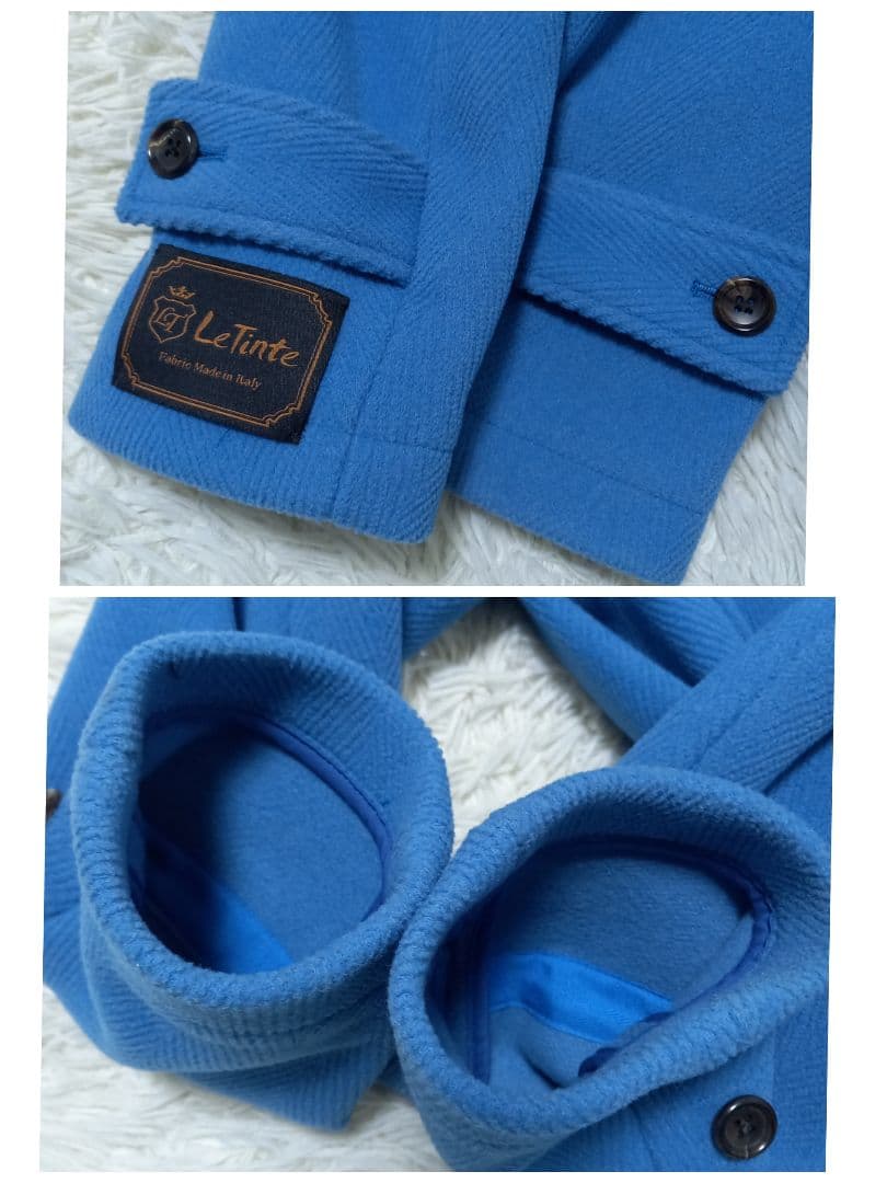 ○良品○ ORCIVAL Le Tinte ヘリンボーン ダッフルコート ブルー