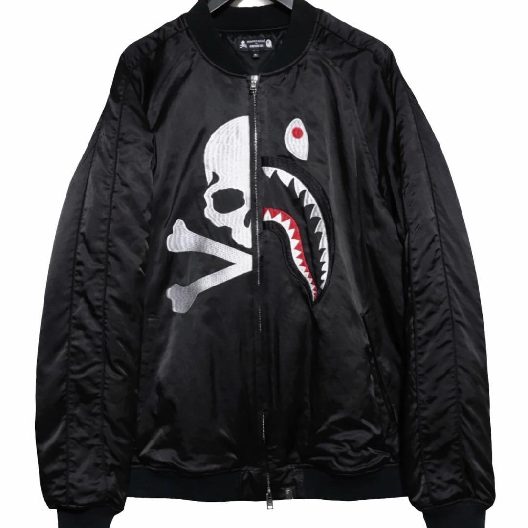 エイプ×マスターマインド20SS スカルシャーク刺繍スーベニアジャケット