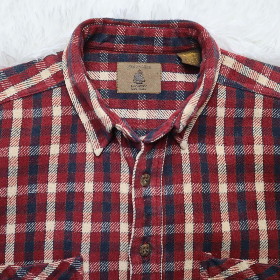 St.John's Bay 90s ヘビー ネルシャツ 革タグ チェック L - メルカリ