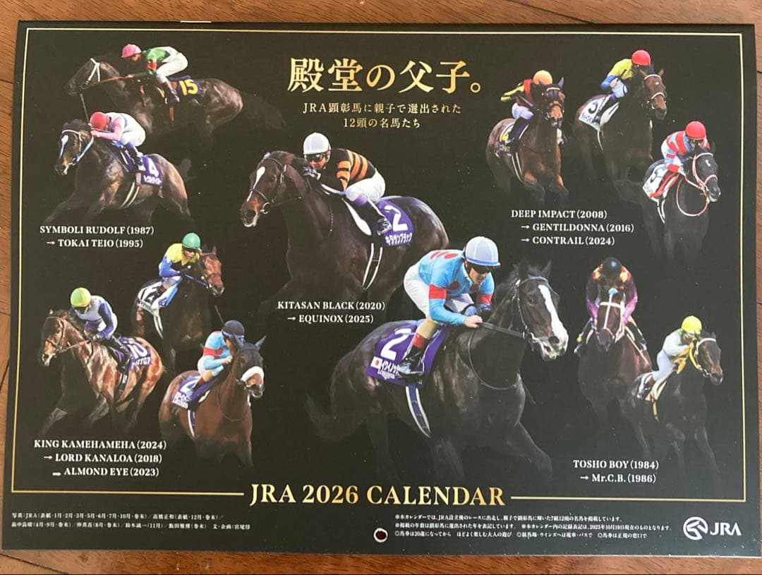 ✿2026 JRA オリジナルカレンダー 殿堂の親子 ☆競馬 壁掛け☆ - メルカリ