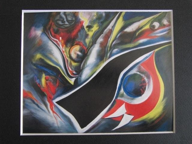 岡本太郎、「暴走」、希少な額装用画集より、 新品高級額装付、状態良好