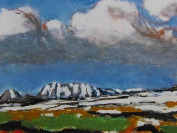 曾宮一念、【毛無連峯】、希少な大判額装用画集より、美品、日本人画家