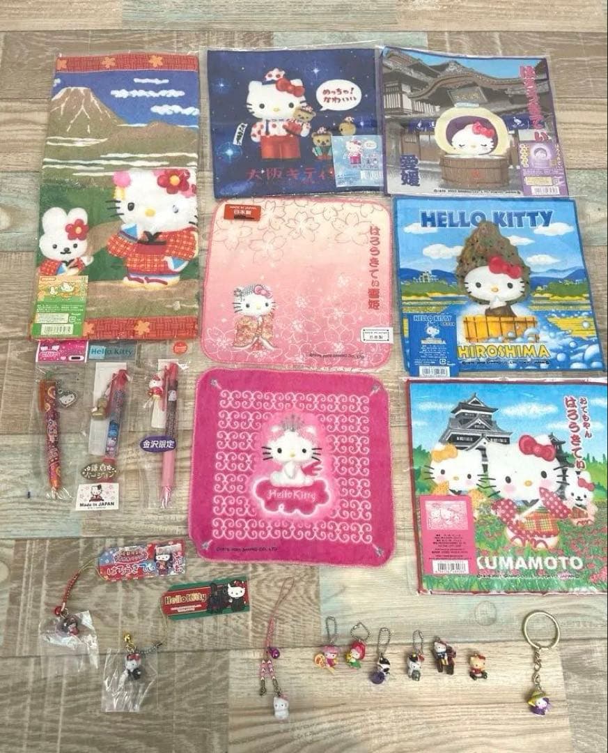 ご当地　キティ　年代物　ストラップ　キーホルダー　タオル　シャーペン　まとめ売り