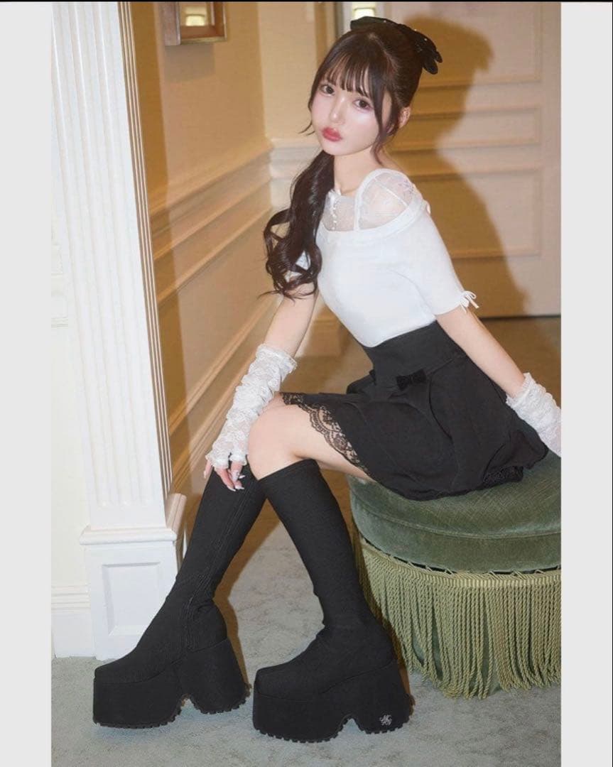 12cm盛れるロングブーツ　ミシェルマカロン