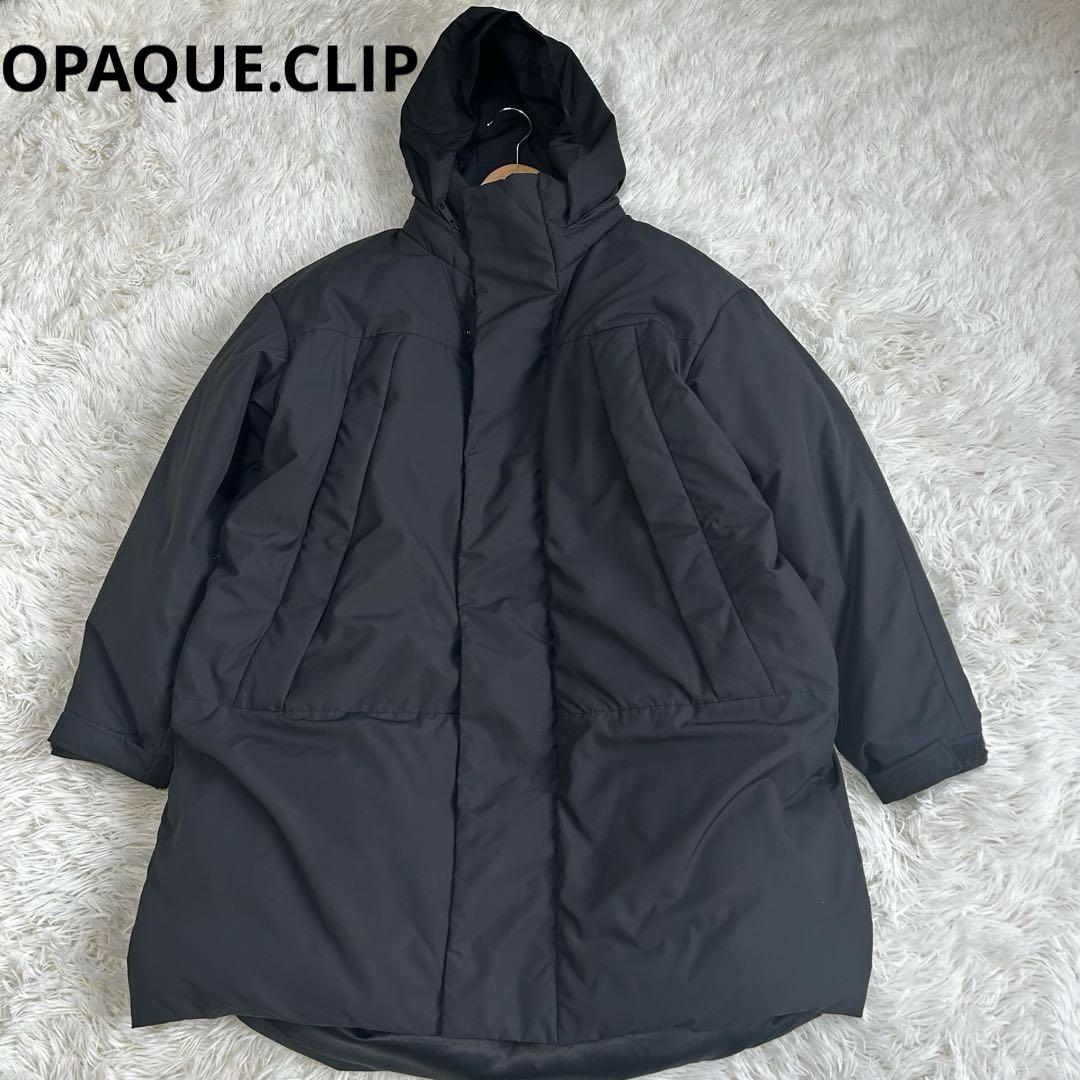 【美品】OPAQUE.CLIP　　ミュラーダウン モンスターコート　ブラック