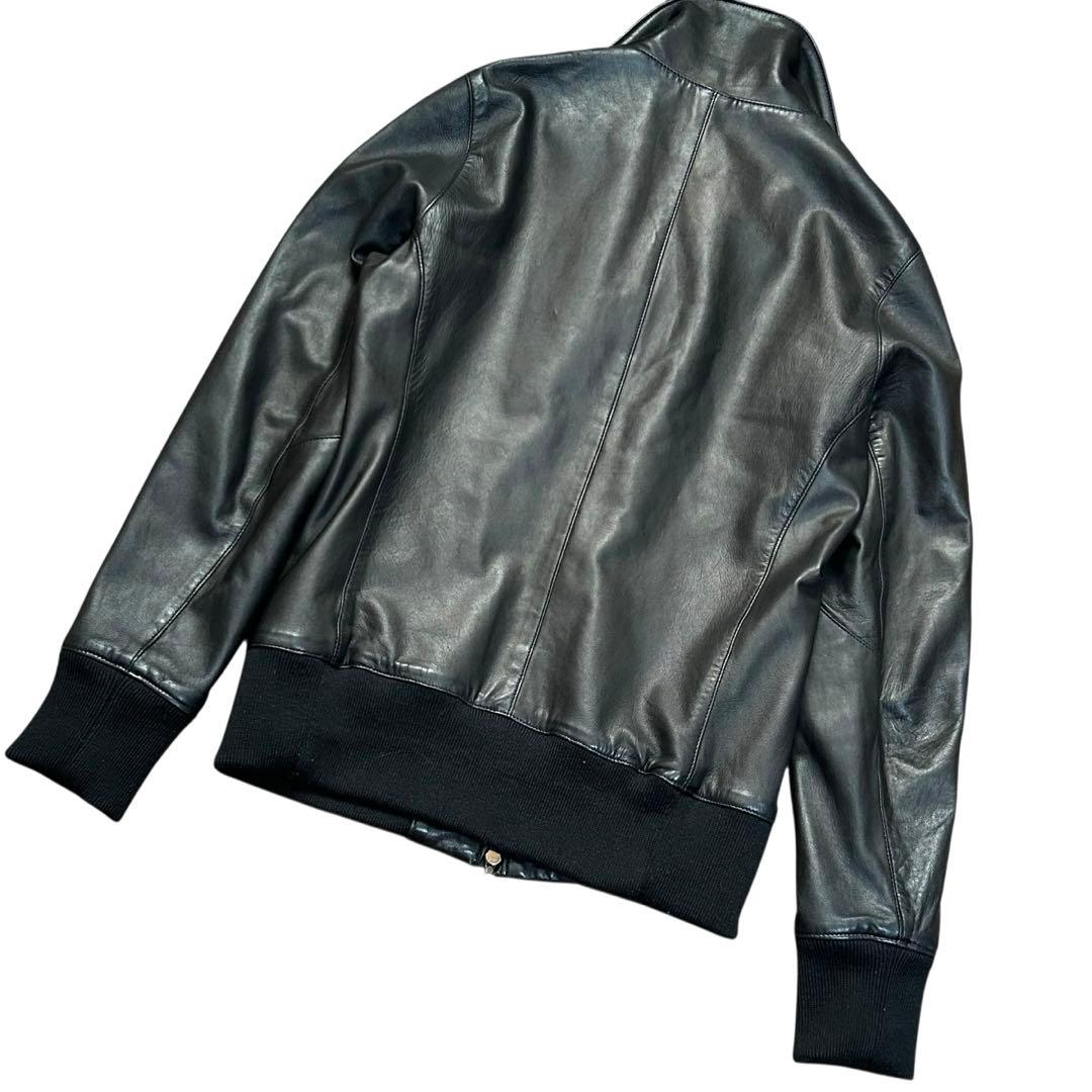 WJK ラムレザートラックジャケット ライダース 黒 S