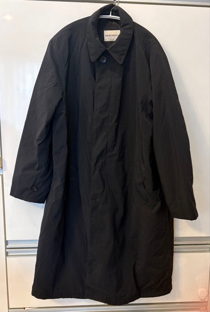 EMPORIO ARMANI 中綿入り 黒 ロングコート Ｌ