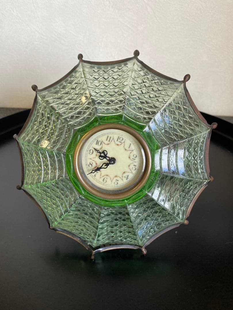 アンティーク時計　置き時計　ガラス　骨董　アンティーク　時計