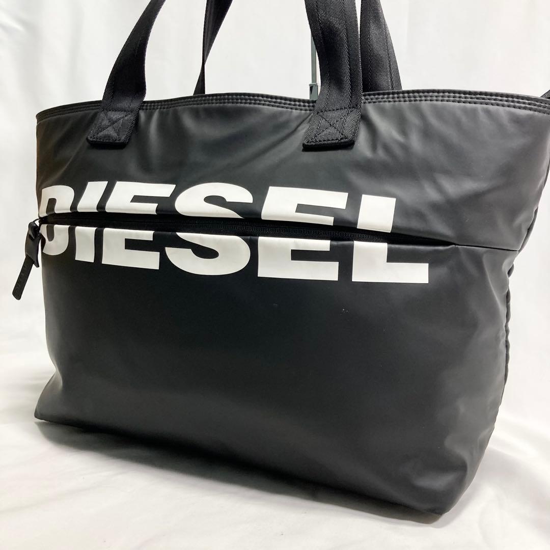 ディーゼル ロゴ トートバッグ ブラック 大容量 多機能 A4可 肩がけ 通勤