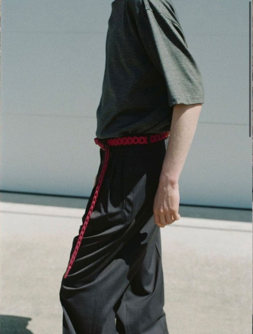 小物 LIDNM Llife LEATHER CHAIN BELT Scarlet