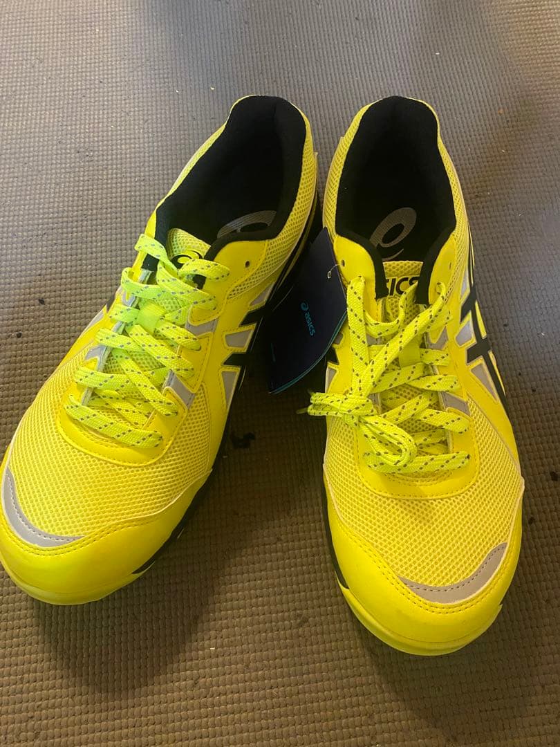 新品未使用　asicsアシックス ウィンジョブ ローカット 安全靴 蛍光色