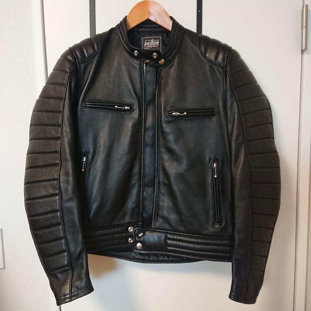 KADOYA 黒 レザー シングルライダースジャケット Lサイズ 未使用品