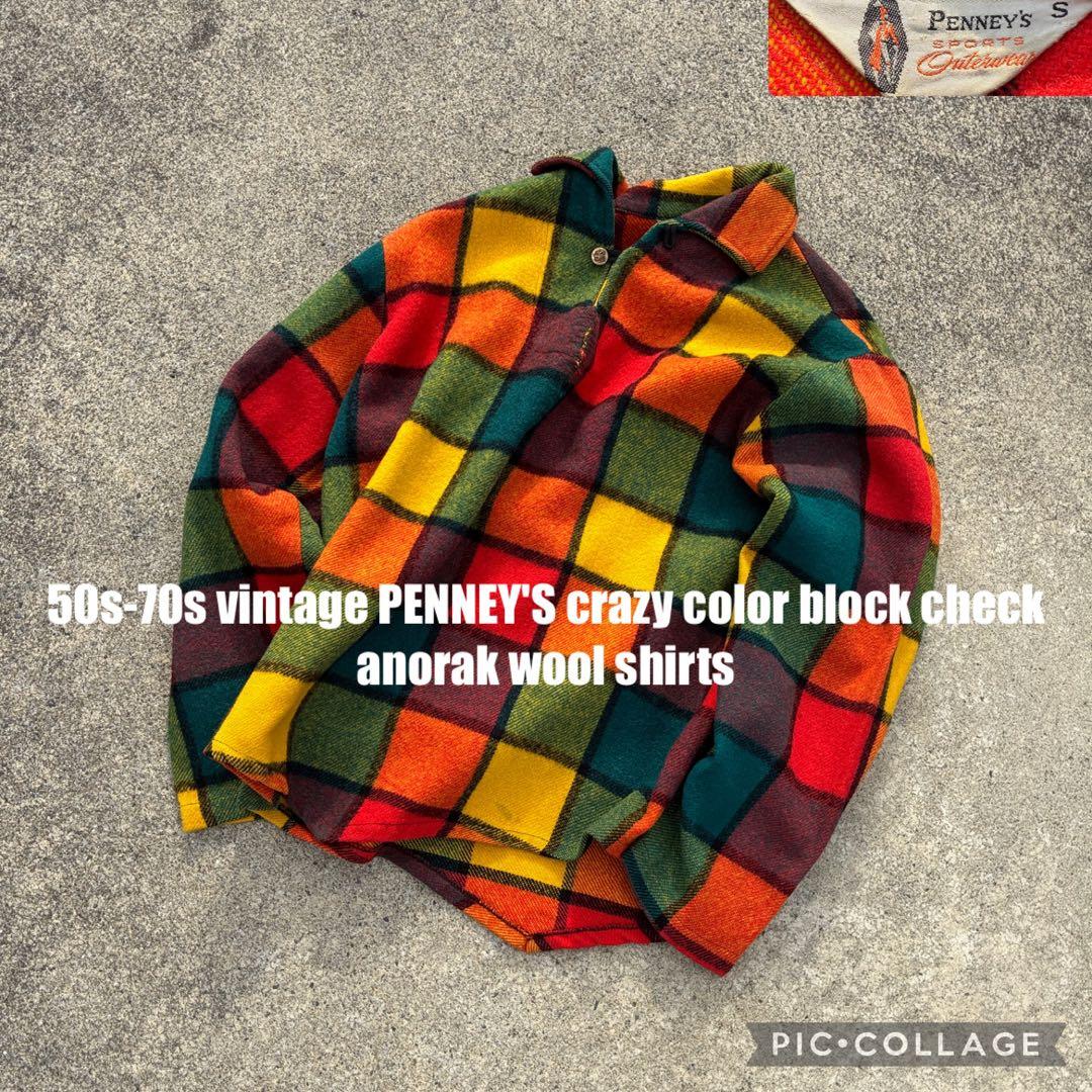 トップス 50s-70s PENNEY'S crazy block anorakshirt