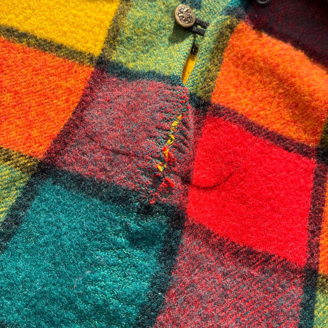 50s-70s PENNEY'S crazy block anorakshirt