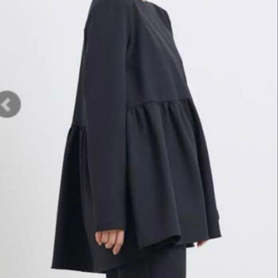 yori ヨリ ソフト裏起毛フリルブラウス ネイビー 36 - メルカリ