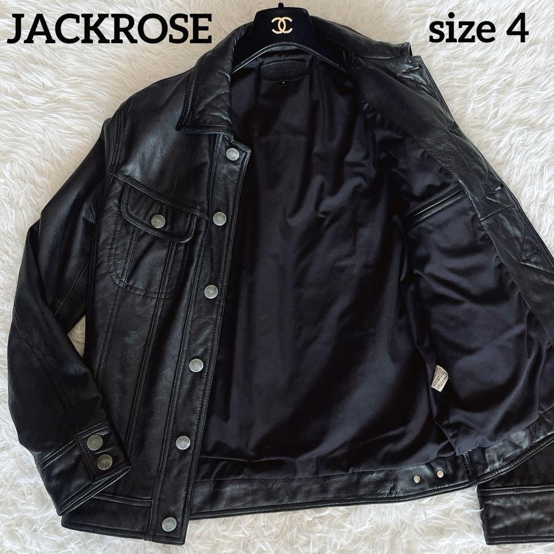 ジャックローズ】レザートラッカージャケット Gジャン 羊革 ブラック 4