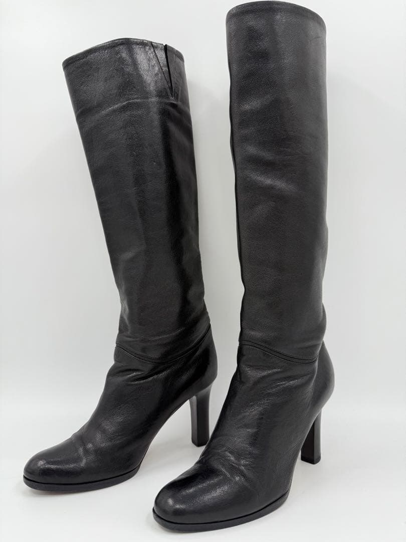 【美品】柔らかレザー ジミーチュウ レディース ロングブーツ ヒール