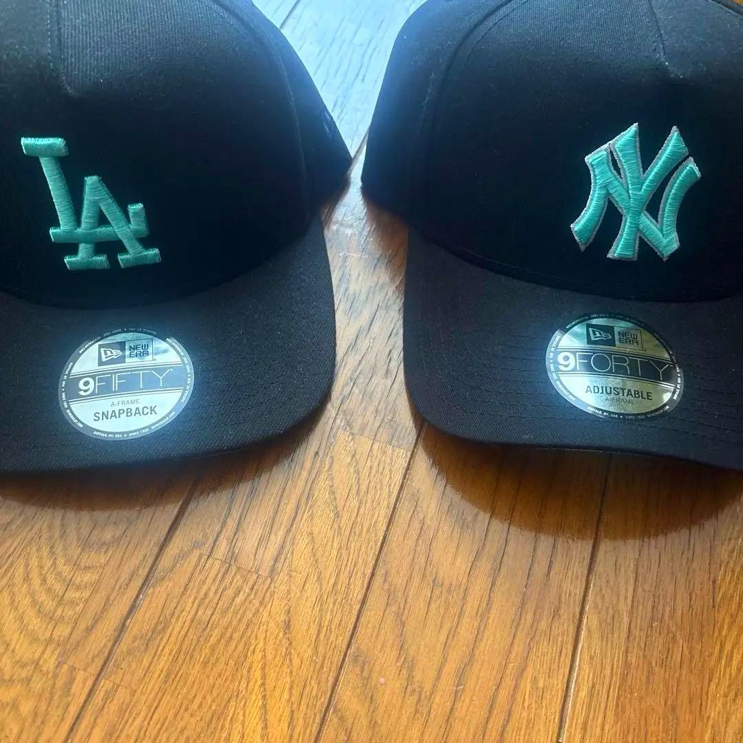 と*め様 海外！２点セットLA ニューエラ キャップ ドジャース ティファニーブ 海外限定 ティファニーブルー ドジャース ニューエラキャップ - メルカリ