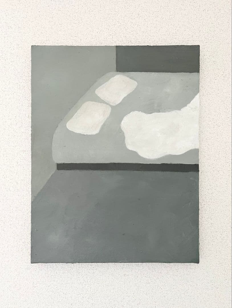 油彩画　何もない寝室